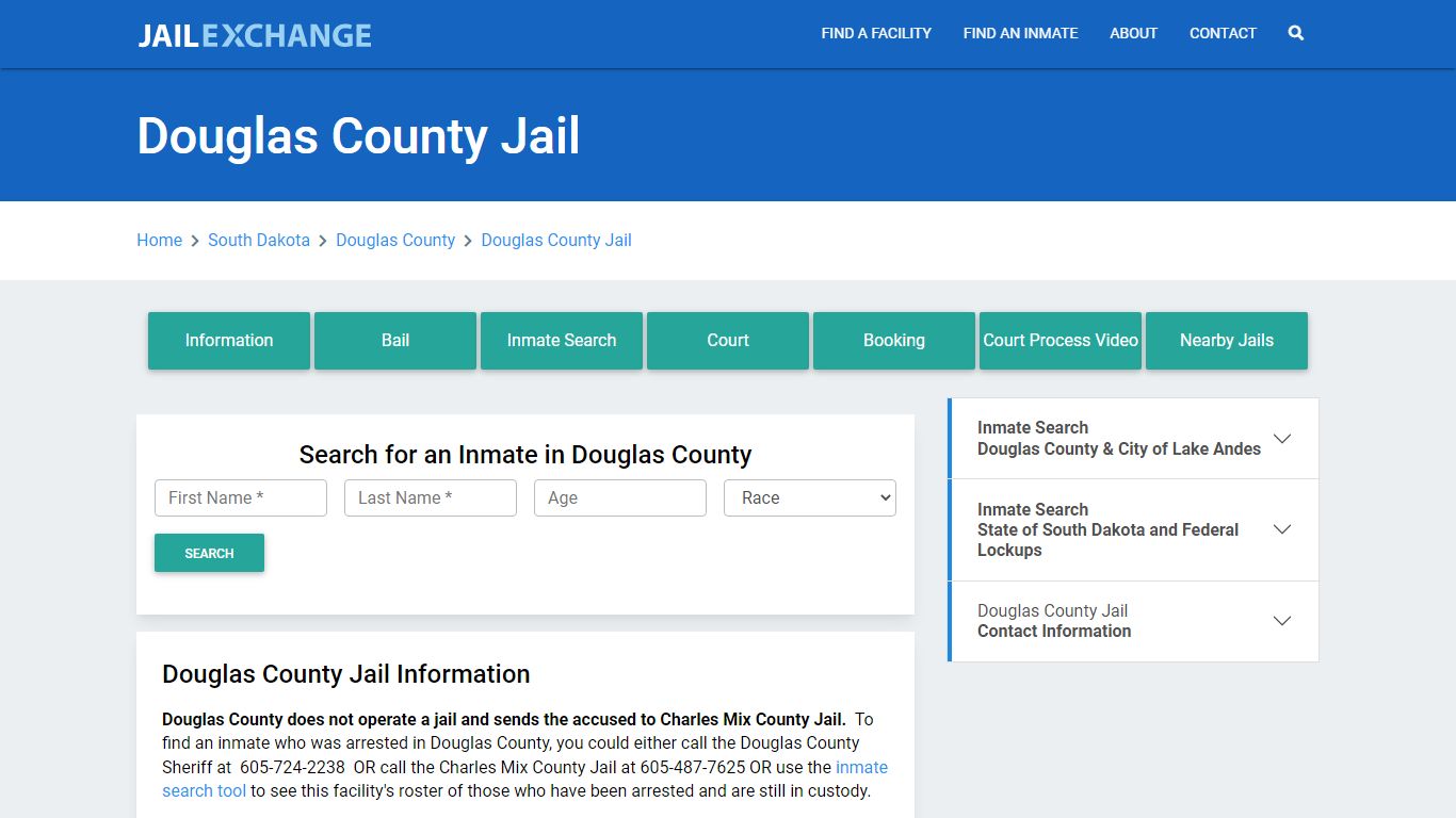 Douglas County Jail Roster Lookup, SD, Inmate Search